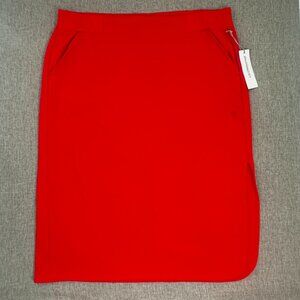 NEW!‎ Liz Claiborne Skirt Red XXL MSRP: $44 Side Slit Elastic Waist  Pockets